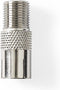 Nedis Satelliet- en Antenne-Adapter - F-Female - IEC (Coax) Female - Vernikkeld - 75 Ohm - Recht - Metaal - Zilver - 1 Stuks - Doos