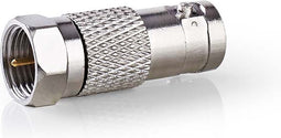 Nedis Satelliet- en Antenne-Adapter - F-Male - IEC (Coax) Female - Vernikkeld - 75 Ohm - Recht - Metaal - Zilver - 1 Stuks - Doos