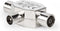 Nedis Satelliet- en Antenne-Adapter - IEC (Coax) Male - 2x Coax Female - Vernikkeld - 75 Ohm - T-Splitter - Metaal - Zilver - 1 Stuks - Doos