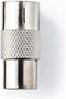 Nedis Satelliet- en Antenne-Adapter - IEC (Coax) Male - IEC (Coax) Female - Vernikkeld - 75 Ohm - Recht - Metaal - Zilver - 1 Stuks - Envelop