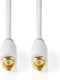 Nedis Satelliet- en Antennekabel - F-Male - F-Male - Verguld - 75 Ohm - Enkelvoudig Afgeschermd - 1.00 m - Rond - PVC - Wit - Doos