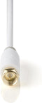 Nedis Satelliet- en Antennekabel - F-Male - F-Male - Verguld - 75 Ohm - Enkelvoudig Afgeschermd - 1.00 m - Rond - PVC - Wit - Doos
