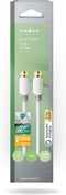 Nedis Satelliet- en Antennekabel - F-Male - F-Male - Verguld - 75 Ohm - Enkelvoudig Afgeschermd - 1.00 m - Rond - PVC - Wit - Doos