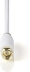 Nedis Satelliet- en Antennekabel - F-Male - F-Male - Verguld - 75 Ohm - Enkelvoudig Afgeschermd - 5.00 m - Rond - PVC - Wit - Window Box