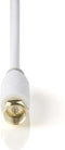 Nedis Satelliet- en Antennekabel - F-Male - F-Male - Verguld - 75 Ohm - Enkelvoudig Afgeschermd - 2.00 m - Rond - PVC - Wit - Doos