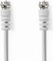 Nedis Satelliet- en Antennekabel | F-Male | F-Male | Vernikkeld | 75 Ohm | Dubbel Afgeschermd | 1.50 m | Rond | PVC | Wit | Polybag