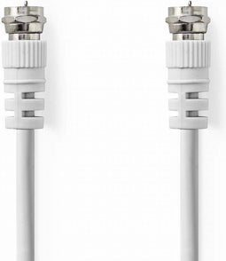 Nedis Satelliet- en Antennekabel - F-Male - F-Male - Vernikkeld - 75 Ohm - Dubbel Afgeschermd - 20.0 m - Rond - PVC - Wit - Envelop
