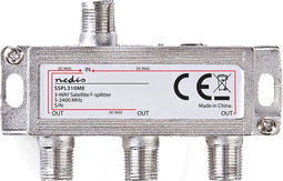 Nedis Satellietsplitter - 5 - 2400 MHz - 10.5 dB - Aantal ingangen: 1 - Outputs: 3 - Impedantie: 75 Ohm - Zink - Zilver
