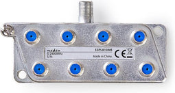 Nedis Satellietsplitter - 5 - 2400 MHz - 18.5 dB - Aantal ingangen: 1 - Outputs: 8 - Impedantie: 75 Ohm - Zink - Zilver