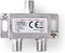 Nedis Satellietsplitter - 5 - 2400 MHz - 6.5 dB - Aantal ingangen: 1 - Outputs: 2 - Impedantie: 75 Ohm - Zink - Zilver