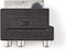 Nedis SCART-Adapter - SCART Male - S-Video Female / 3x RCA Female - Vernikkeld - Schakelbaar - ABS - Zwart - 1 Stuks - Envelop