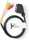 Nedis SCART-Kabel - SCART Male - 3x RCA Male - Vernikkeld - Schakelbaar - 480p - 2.00 m - Rond - PVC - Zwart - Label