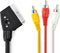 Nedis SCART-Kabel - SCART Male - 3x RCA Male - Vernikkeld - Schakelbaar - 480p - 2.00 m - Rond - PVC - Zwart - Label