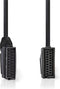 Nedis SCART-Kabel - SCART Male - SCART Female - Vernikkeld - 480p - 2.00 m - Rond - PVC - Zwart - Envelop