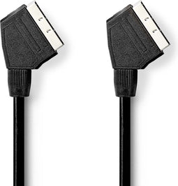 Nedis SCART-Kabel - SCART Male - SCART Male - Vernikkeld - 480p - 2.00 m - Rond - PVC - Zwart - Doos