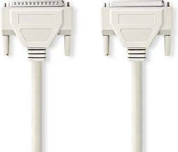 Nedis Seriële Kabel - D-SUB 25-Pins Male - D-SUB 25-Pins Female - Vernikkeld - 5.00 m - Rond - PVC - Ivoor - Polybag