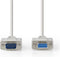 Nedis Seriële Kabel - D-SUB 9-Pins Male - D-SUB 9-Pins Female - Vernikkeld - 10.0 m - Rond - PVC - Ivoor - Polybag