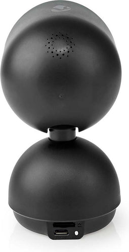 Nedis SmartLife Camera voor Binnen - Wi-Fi - Full HD 1080p - Pan tilt - Cloud Opslag (optioneel) / microSD (niet inbegrepen) / Onvif - Met bewegingssensor - Nachtzicht - Zwart