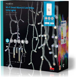 Nedis SmartLife-kerstverlichting - Ijskegel - Wi-Fi - Warm tot Koel Wit - 400 LED's - 8.00 m - Android / IOS