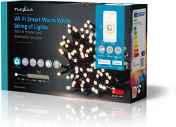 Nedis SmartLife-kerstverlichting - Koord - Wi-Fi - Warm Wit - 100 LED's - 10.0 m - Android / IOS
