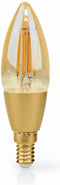 Nedis SmartLife LED Filamentlamp - Wi-Fi - E14 - 470 lm - 4.9 W - Warm Wit - 1800 - 3000 K - Glas - Android / IOS - Kaars - 1 Stuks