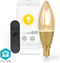 Nedis SmartLife LED Filamentlamp - Wi-Fi - E14 - 470 lm - 4.9 W - Warm Wit - 1800 - 3000 K - Glas - Android / IOS - Kaars - 1 Stuks