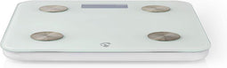 Nedis SmartLife Personenweegschaal - Wi-Fi - BMR / Botten / Gewicht / Spieren / Vet / Water - 8 - Piekbelasting: 180 kg - Android / IOS - Glas - Wit