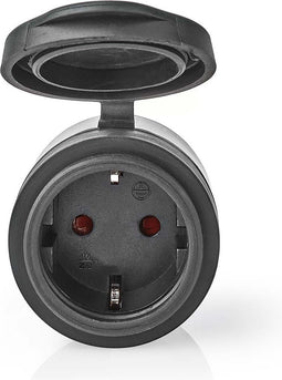 Nedis SmartLife Slimme Stekker - Wi-Fi - IP44 - 3680 W - Randaarde stekker / Type F (CEE 7/7) - -5 - 40 °C - Android / IOS - Zwart - 1 Stuks