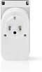 Nedis SmartLife Slimme Stekker - Wi-Fi - IP44 - Energiemeter - 3680 W - Randaarde stekker / Type F (CEE 7/7) - -30 - 40 °C - Android / IOS - Grijs / Wit - 1 Stuks