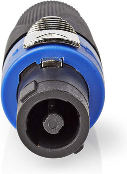 Nedis Speaker-Connector - Recht - Male - Vernikkeld - Soldeer - Diameter kabelinvoer: 8.0 mm - ABS - Zwart - 1 Stuks - Polybag