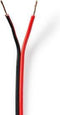 Nedis Speaker-Kabel - 2 x 0.75 mm² - CCA - 100.0 m - Rond - PVC - Rood / Zwart - Folieverpakking