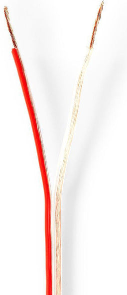 Nedis Speaker-Kabel - 2 x 0.75 mm² - Koper - 100.0 m - Rond - PVC - Transparant - Rol