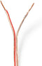 Nedis Speaker-Kabel - 2 x 1.50 mm² - CCA - 25.0 m - Rond - PVC - Transparant - Folieverpakking