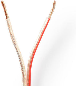 Nedis Speaker-Kabel - 2 x 2.50 mm² - CCA - 100.0 m - Rond - PVC - Transparant - Folieverpakking