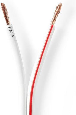 Nedis Speaker-Kabel - 2 x 2.50 mm² - CCA - 100.0 m - Rond - PVC - Wit - Folieverpakking
