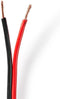 Nedis Speaker-Kabel - 2 x 2.50 mm² - Koper - 100.0 m - Rond - PVC - Rood / Zwart - Rol
