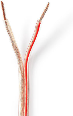 Nedis Speaker-Kabel - 2 x 2.50 mm² - Koper - 25.0 m - Rond - PVC - Transparant - Rol