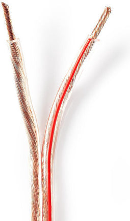 Nedis Speaker-Kabel - 2 x 4.00 mm² - Koper - 100.0 m - Rond - PVC - Transparant - Rol