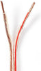 Nedis Speaker-Kabel - 2 x 4.00 mm² - Koper - 15.0 m - Rond - PVC - Transparant - Rol