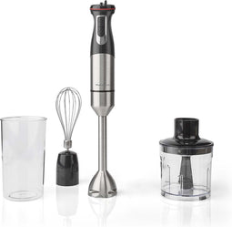 Nedis Staafmixer - 800 W - Snelheidsinstellingen: Variabele Snelheidsregeling - Hakmachine - Aluminium / Zwart