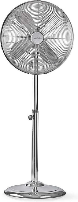 Nedis Staande Ventilator - Diameter: 400 mm - 3 Snelheden - Zwenkfunctie - 50 W - Verstelbare hoogte - Nee - Chroom