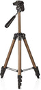 Nedis Statief - Maximaal draagvermogen: 1.5 kg - Minimale werkhoogte: 35.0 cm - Maximale werkhoogte: 106.0 cm - 3 Segmenten - Pan & Tilt - Inclusief reistas - ABS / Aluminium - Brons / Zilver