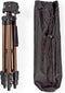 Nedis Statief - Maximaal draagvermogen: 1.5 kg - Minimale werkhoogte: 35.0 cm - Maximale werkhoogte: 106.0 cm - 3 Segmenten - Pan & Tilt - Inclusief reistas - ABS / Aluminium - Brons / Zilver