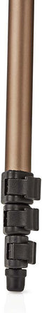 Nedis Statief - Maximaal draagvermogen: 1.5 kg - Minimale werkhoogte: 35.0 cm - Maximale werkhoogte: 106.0 cm - 3 Segmenten - Pan & Tilt - Inclusief reistas - ABS / Aluminium - Brons / Zilver