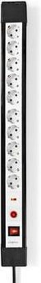 Nedis Stekkerdoos met Overspanningsbeveiliging - 10-wegs - Randaarde stekker / Type F (CEE 7/7) - 3.00 m - 3500 W - 16 A - Soort aarding: Zijcontacten - Hoek van stopcontact: 45 ° - H05VV-F 3G 1,5 mm²
