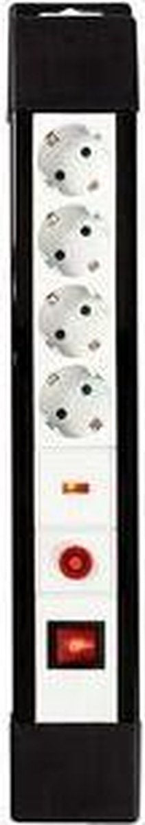 Nedis Stekkerdoos met Overspanningsbeveiliging - 4-wegs - Randaarde stekker / Type F (CEE 7/7) - 3.00 m - 3500 W - 16 A - Soort aarding: Zijcontacten - Hoek van stopcontact: 45 ° - H05VV-F 3G 1,5 mm²