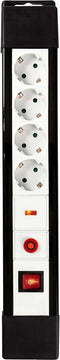 Nedis Stekkerdoos met Overspanningsbeveiliging - 4-wegs - Randaarde stekker / Type F (CEE 7/7) - 3.00 m - 3500 W - 16 A - Soort aarding: Zijcontacten - Hoek van stopcontact: 45 ° - H05VV-F 3G 1,5 mm²