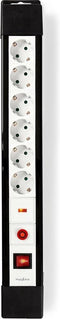 Nedis Stekkerdoos met Overspanningsbeveiliging - 6-wegs - Randaarde stekker / Type F (CEE 7/7) - 3.00 m - 3500 W - 16 A - Soort aarding: Zijcontacten - Hoek van stopcontact: 45 ° - H05VV-F 3G 1,5 mm²
