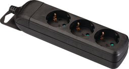 Nedis Stekkerdoos - Randaarde stekker / Type F (CEE 7/7) - 3-wegs - 3680 W - 16 A - Soort aarding: Zijcontacten - 230 V AC 50/60 Hz - Hoek van stopcontact: 45 ° - Geen Kabel Inbegrepen - Zwart