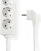 Nedis Stekkerdoos - Randaarde stekker / Type F (CEE 7/7) - 3-wegs - 1.50 m - 3680 W - 16 A - Soort aarding: Zijcontacten - 230 V AC 50/60 Hz - Hoek van stopcontact: 45 ° - H05VV-F 3G 1,5 mm² - Wit